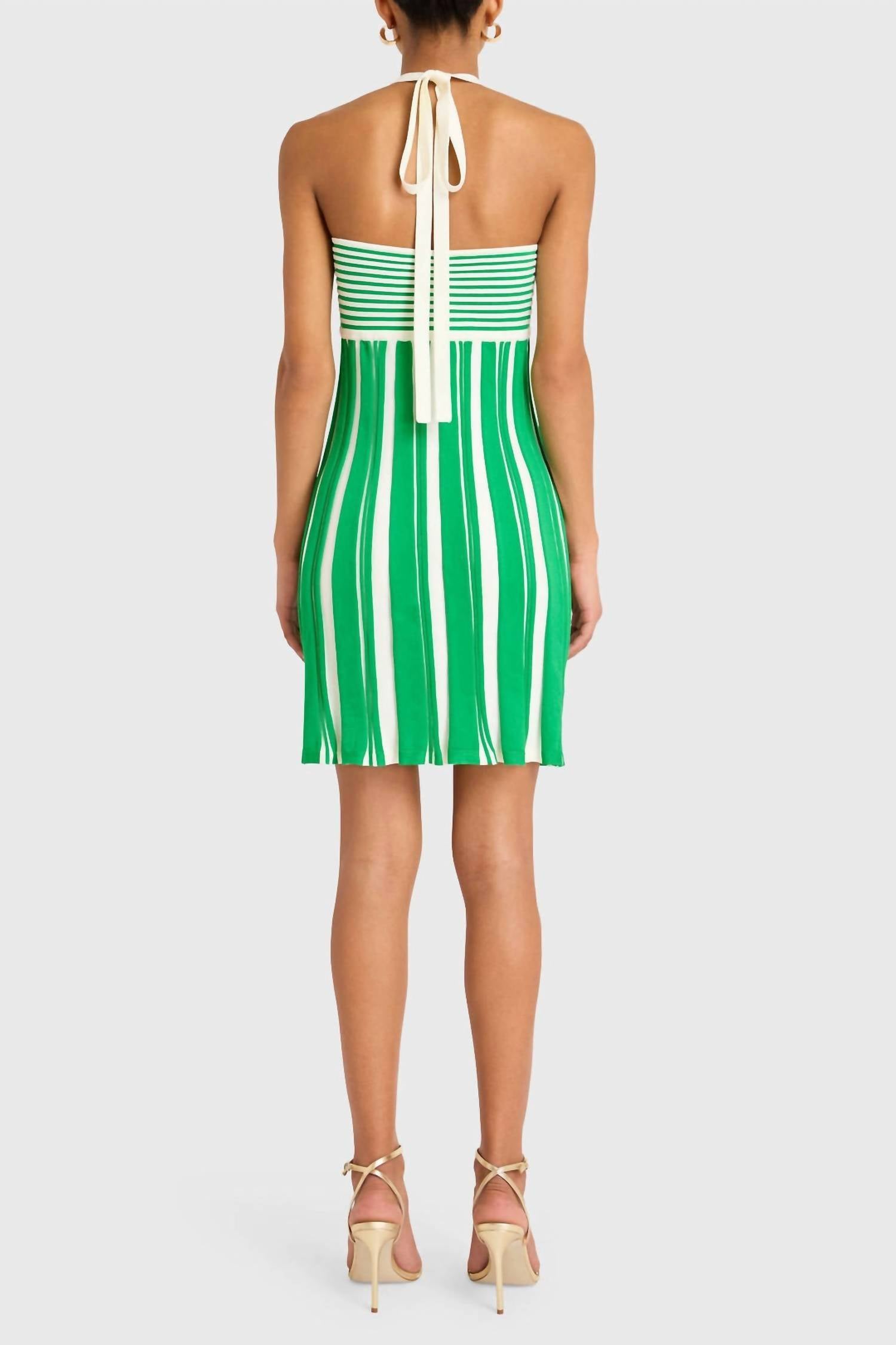 Amanda Uprichard The Dianella Dress in ivory green - women's dress - alternate view