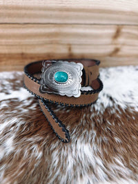 Hooey - Women's Turquoise Leather Belt