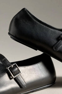 Jeffrey Campbell Women's Elise Leather Mary Jane Flats in black - women's flats - alternate view