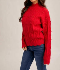 Hem & Thread - Cody Scalloped High Neck Sweater
