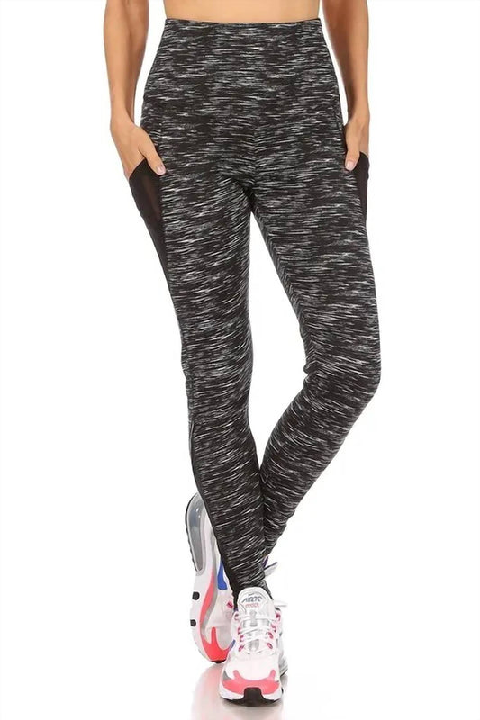 Shosho - Heathered Leggings with Sheer Reflective Sides