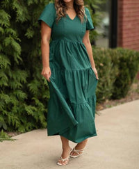Meet Me In Santorini - Poplin Maxi Dress