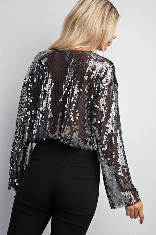 Glam - Brighton Long Sleeve Sequin Top