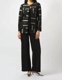 Joseph Ribkoff - Two-tone Crew Neck Jacket