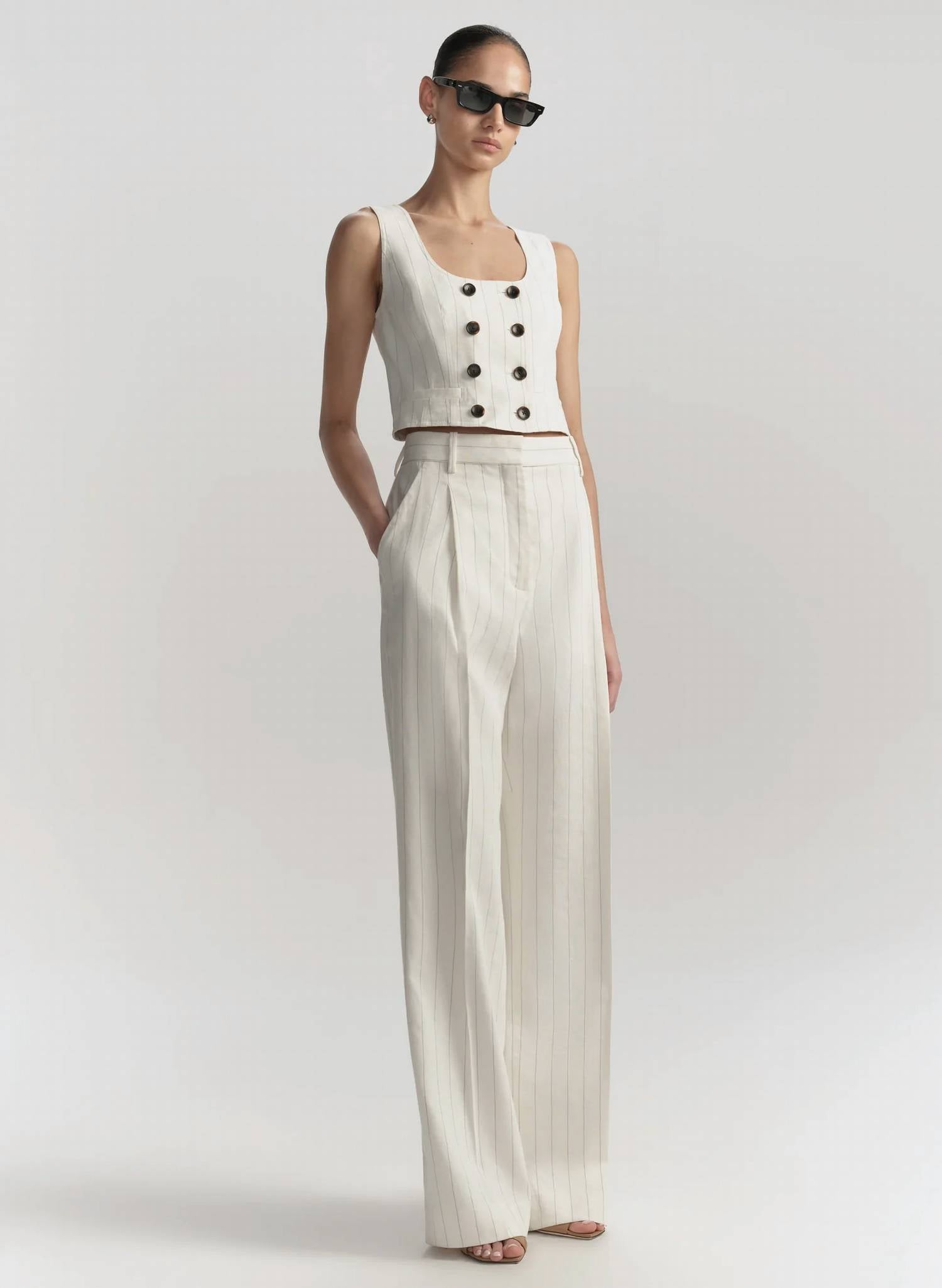A.L.C. - Darcy Linen Pinstripe Top