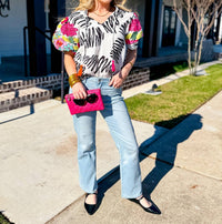 Thml - Tropical Pop Puff Sleeve Top