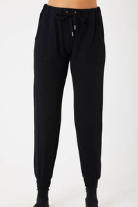 french kyss Women's Cotton Acrylic Slim Fit Jogger in black - women's pants