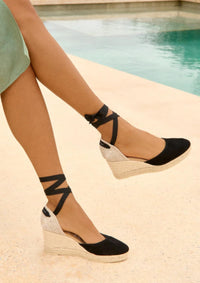 Manebi - Women's Soft Suede Low Wedge Espadrille