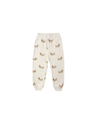 Rylee + Cru Jogger Sweatpant in christmas dogs - kids' joggers - detail view