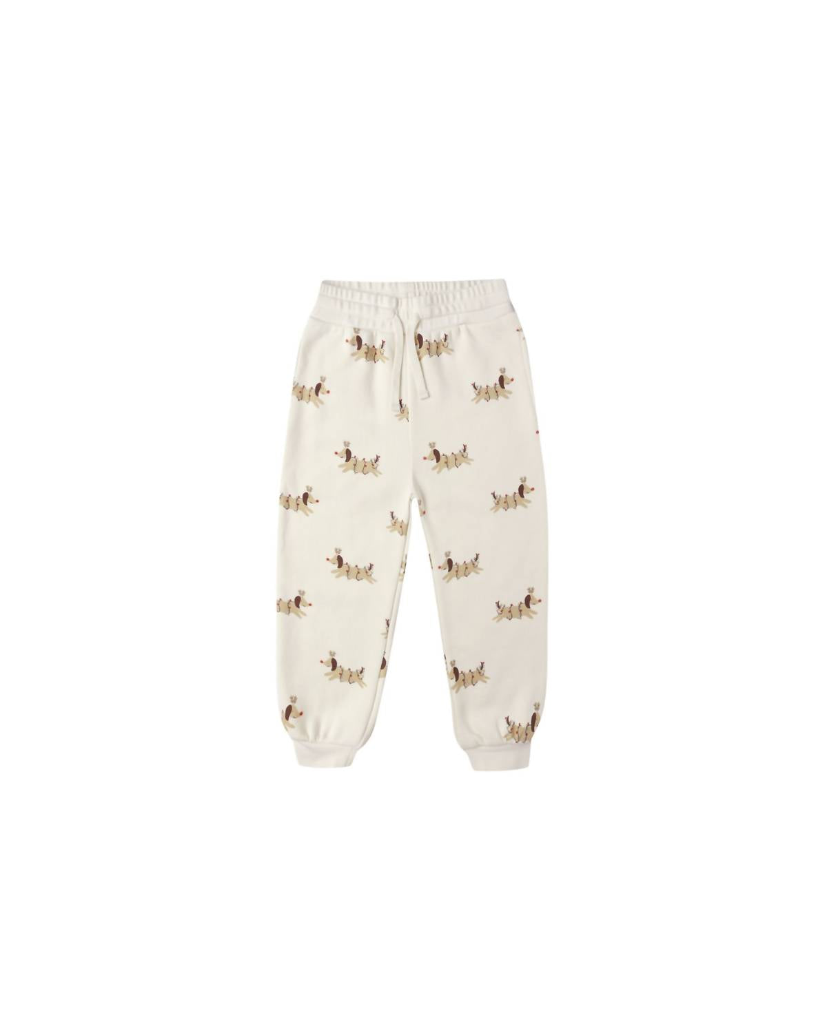 Rylee + Cru Jogger Sweatpant in christmas dogs - kids' joggers - detail view