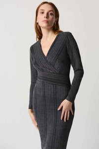 Joseph Ribkoff - WRAP DRESS WITH STRIPE PRINT