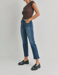 Just Black Denim - High Rise Crop Straight Denim Pants