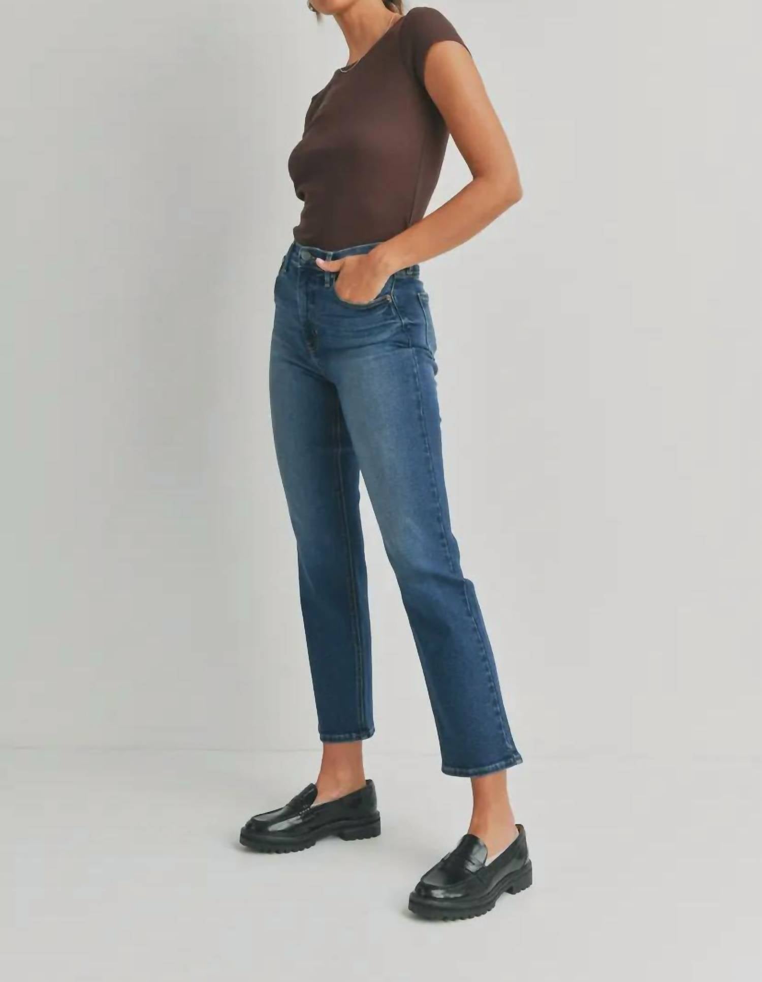 Just Black Denim - High Rise Crop Straight Denim Pants