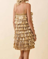 Tcec - Metallic Ruffle Dress