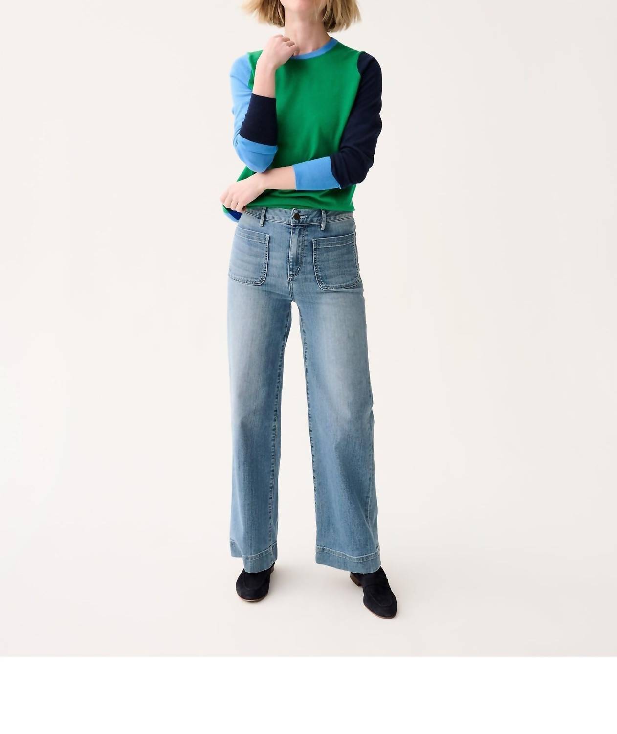 Ann Mashburn Kit Crewneck Sweater in green multi - women's sweater - view 5