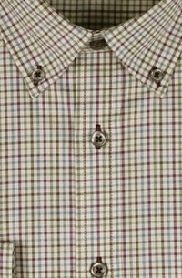 FORSYTH OF CANADA INC Men's Tatersall Check Sport Shirt in mub - men's shirt - detail view