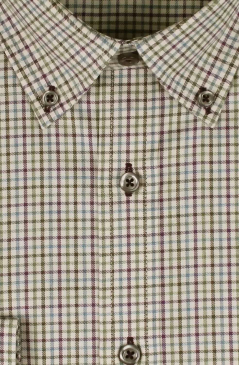 FORSYTH OF CANADA INC Men's Tatersall Check Sport Shirt in mub - men's shirt - detail view
