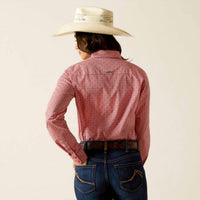 ARIAT Women's Kirby Long Sleeve Shirt in garnet rose - women's shirt - detail view