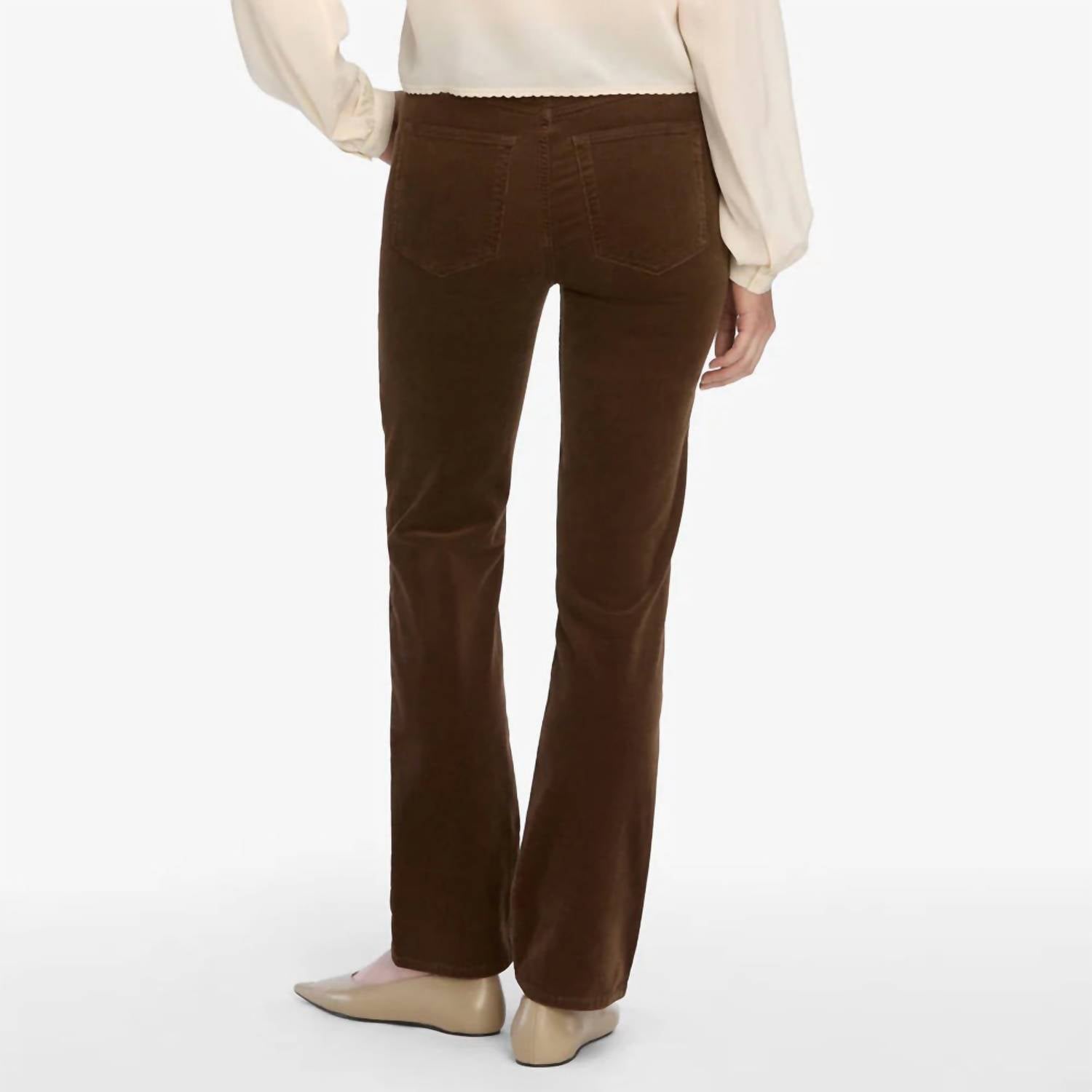FRAME Women's Le Sleek Straight Corduroy Pants in bitter - women's pants - detail view