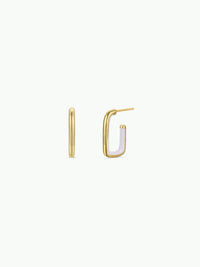 Jaxkelly - Women's Enamel Large Rectangle Hoop Earrings