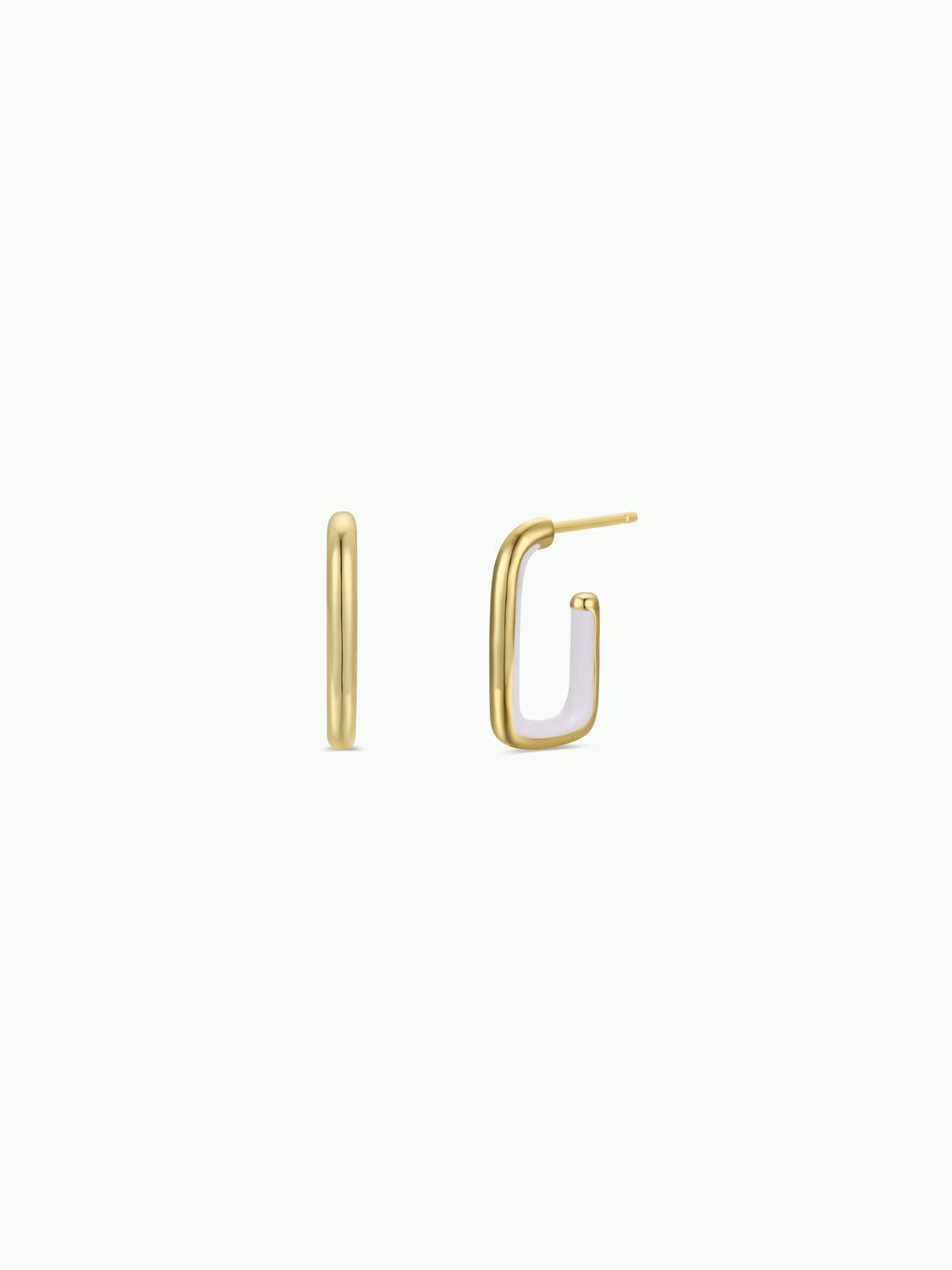 Jaxkelly - Women's Enamel Large Rectangle Hoop Earrings
