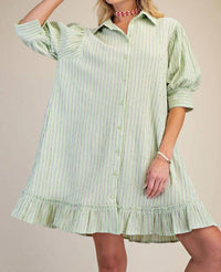Easel - Collared Stripe Dress