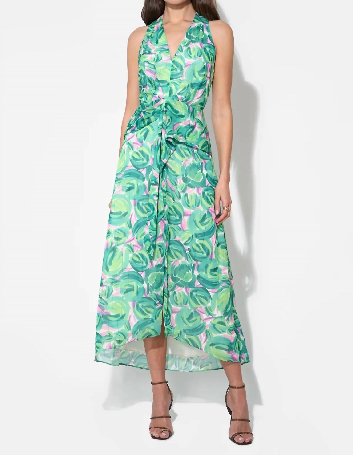 Adelyn Rae - Margot Wrap Tie Waist Printed Maxi Dress