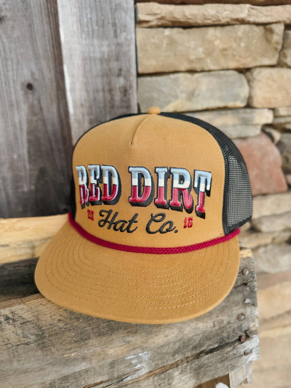 Red Dirt Hat Company - Men's Countrified 5-panel Flat Rope Snapback Cap