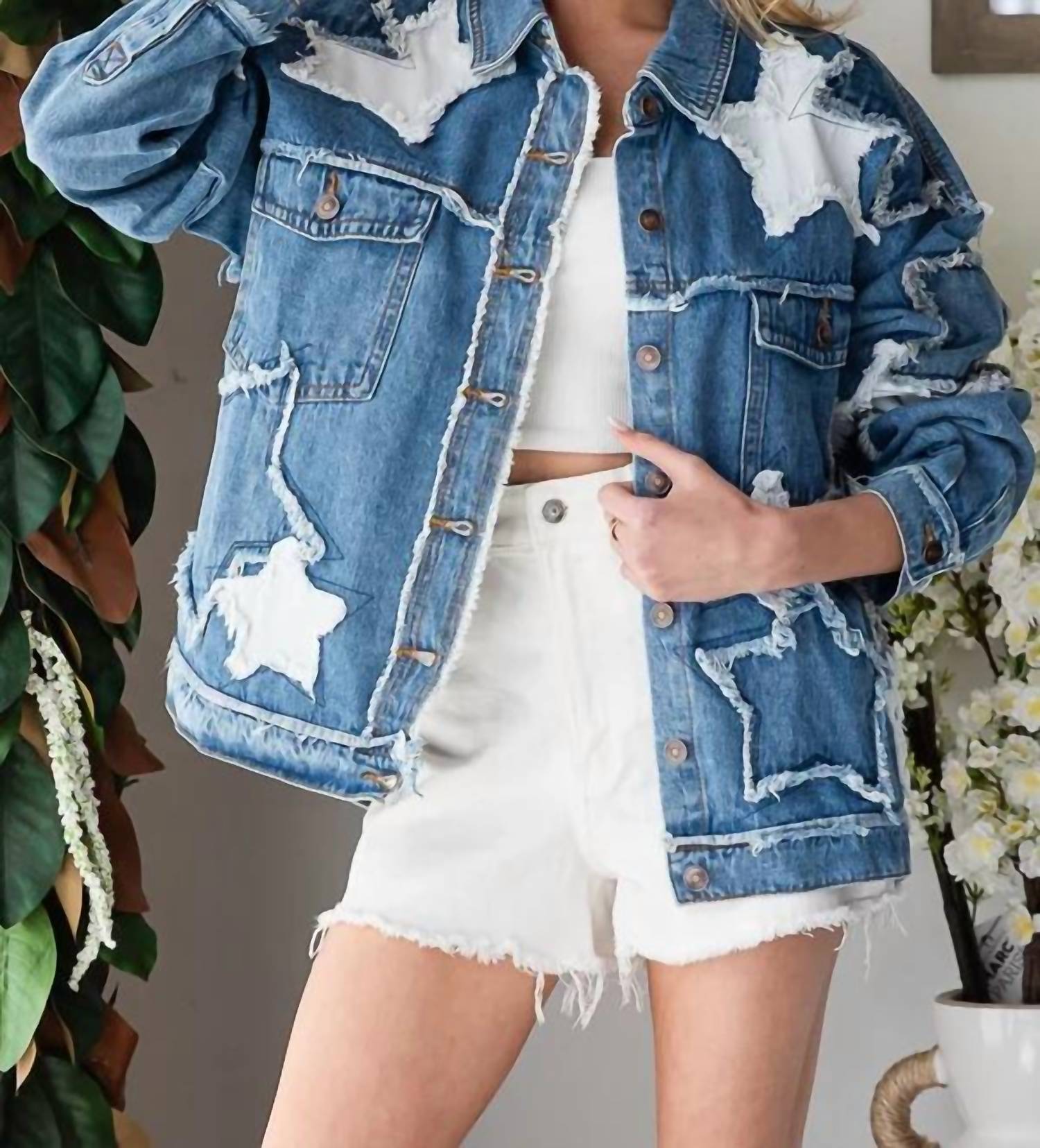 Oli & Hali - Mineral Washed Star Patched Jacket