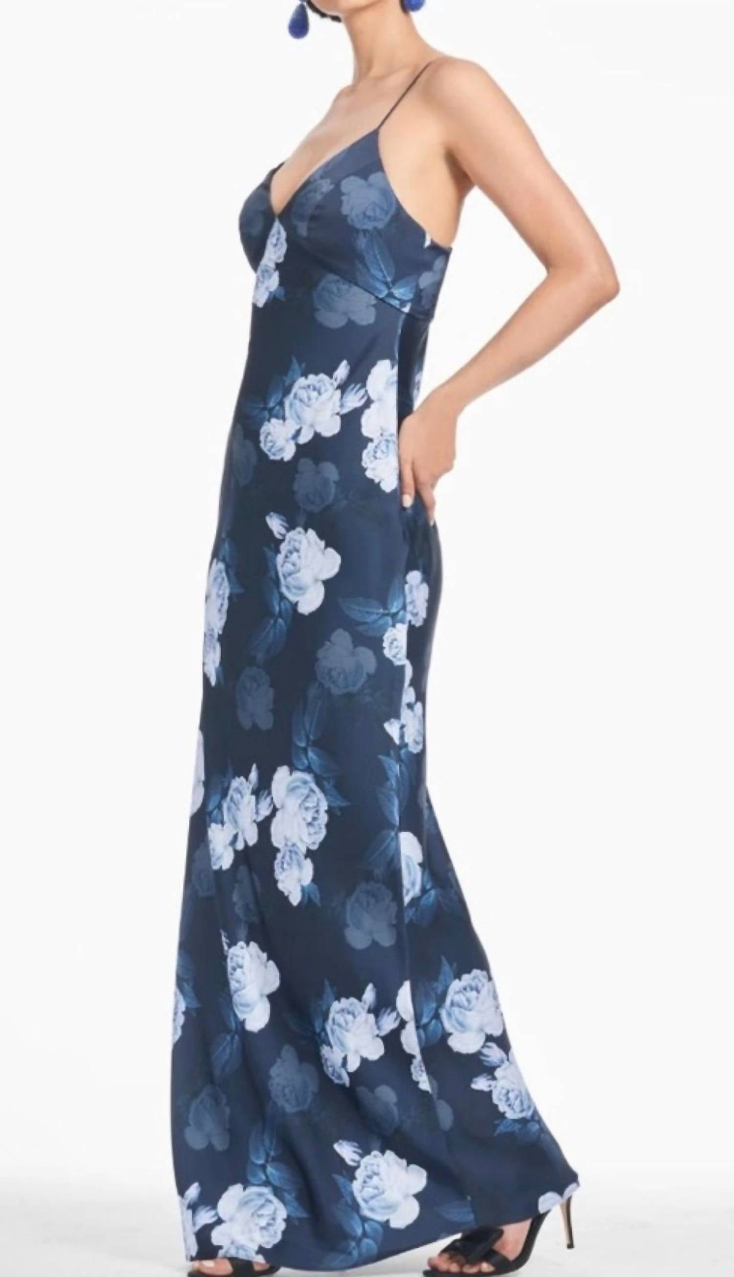 SACHIN & BABI Alta Midnight Glacial Rose Gown in night sky blue oculata - women's dress - alternate view