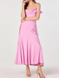 Astr - Araxie Off-the-shoulder Cowl Midi Dress