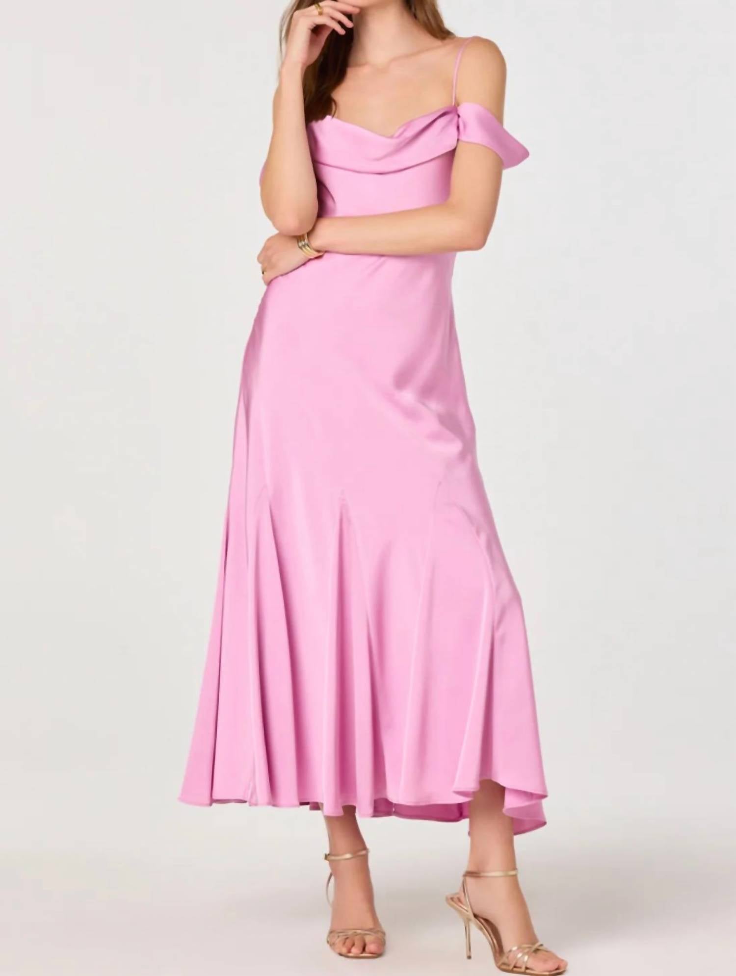 Astr - Araxie Off-the-shoulder Cowl Midi Dress
