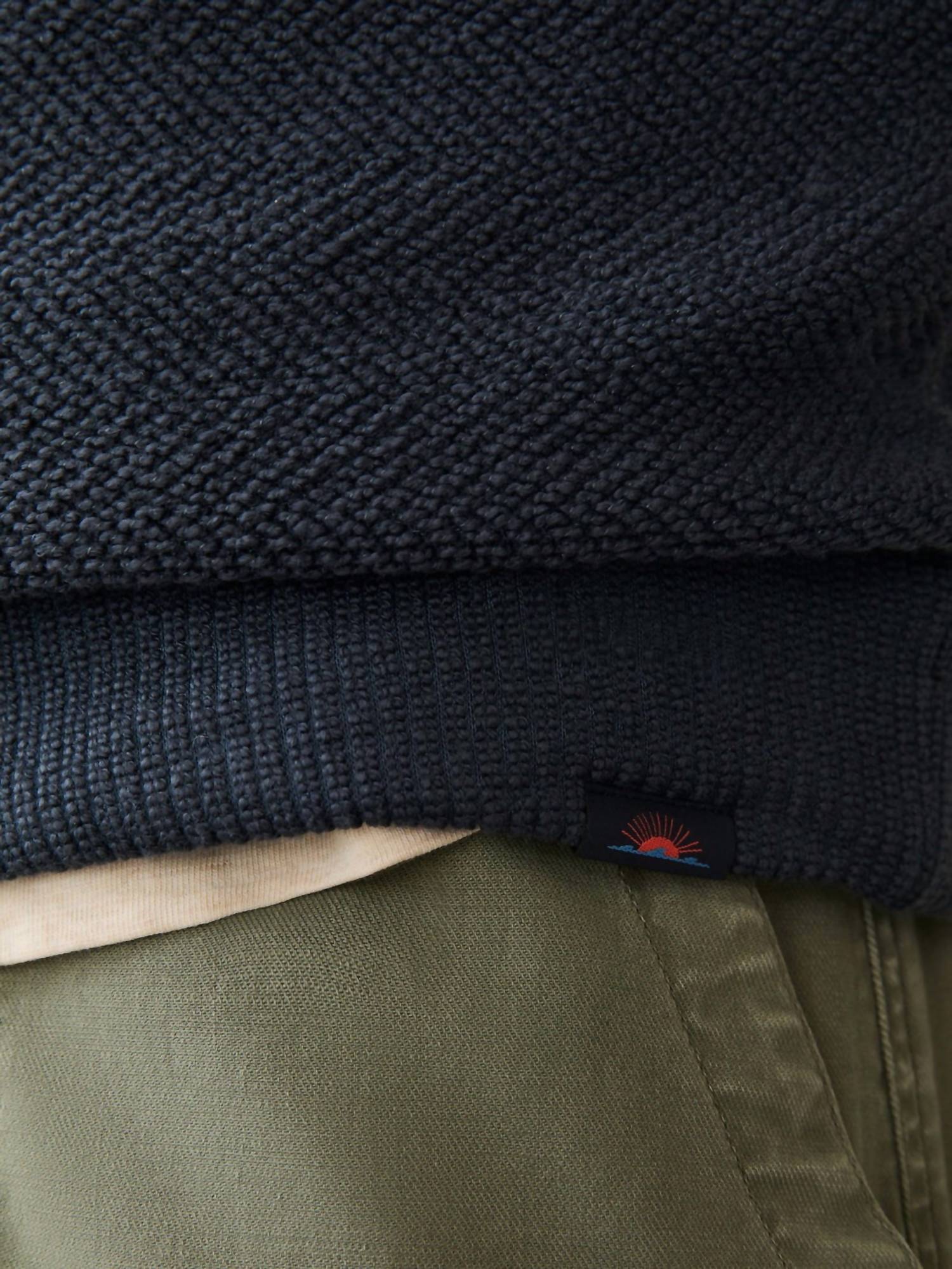 Faherty Whitewater 1/4 Zip Sweater in fjord - men's shirt - alternate view