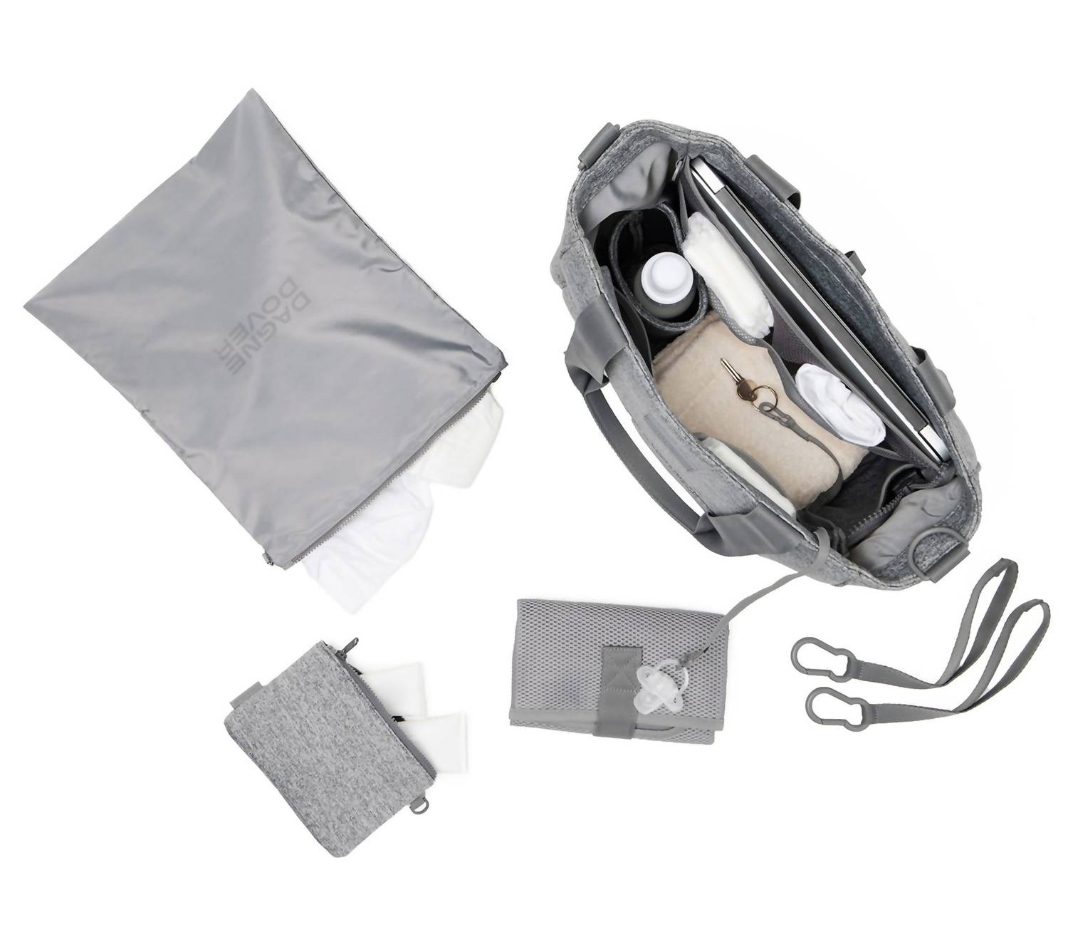 Dagne Dover - Women's Wade Diaper Tote Bag - bags - grey - handbags