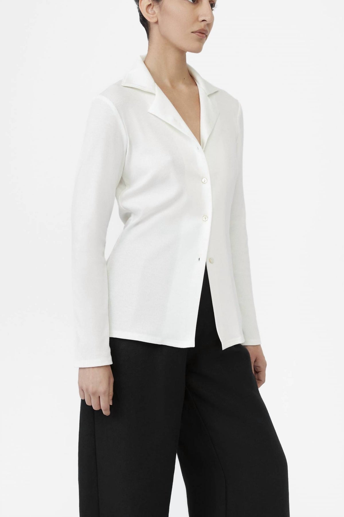 Dāl The Label - Rib Knit Collared Cardigan