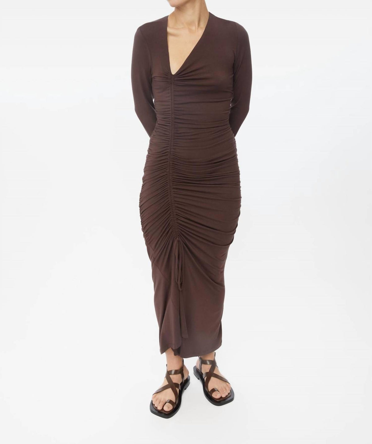 Dāl The Label - Ruched Asymmetric Midi Dress