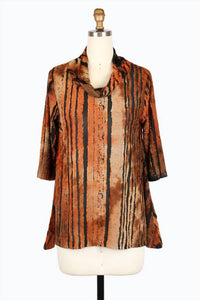 Damee - Women's Striped Burnout Jersey Tunic