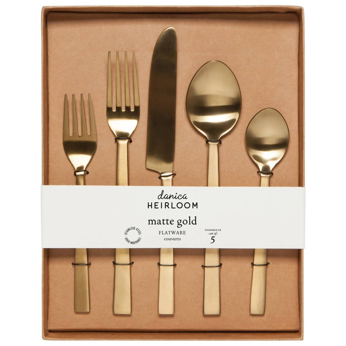 Danica Heirloom - Matte Edge Flatware - Set Of 5