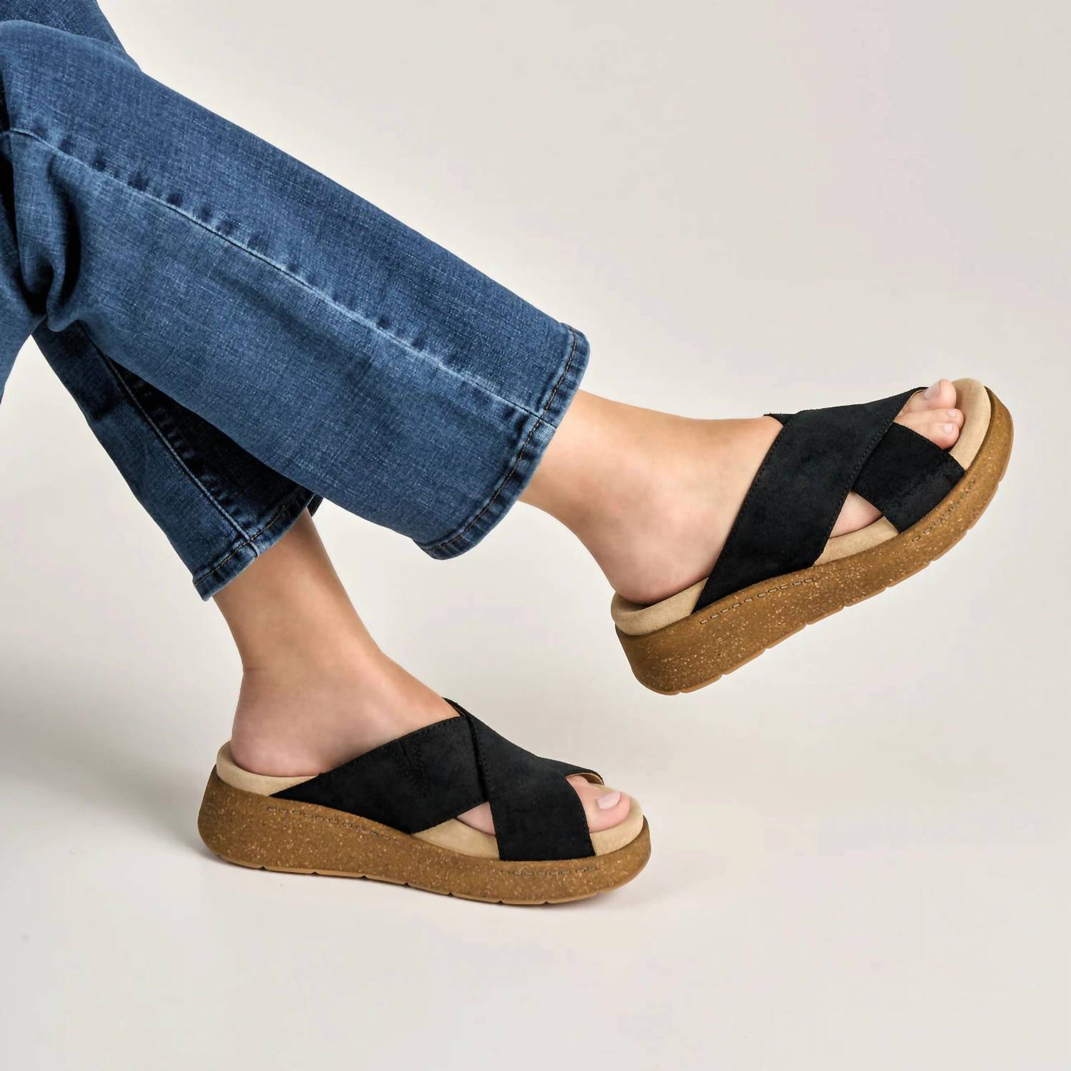 Dansko - Bridget Cork Platform Sandals - black - sandals - shoes