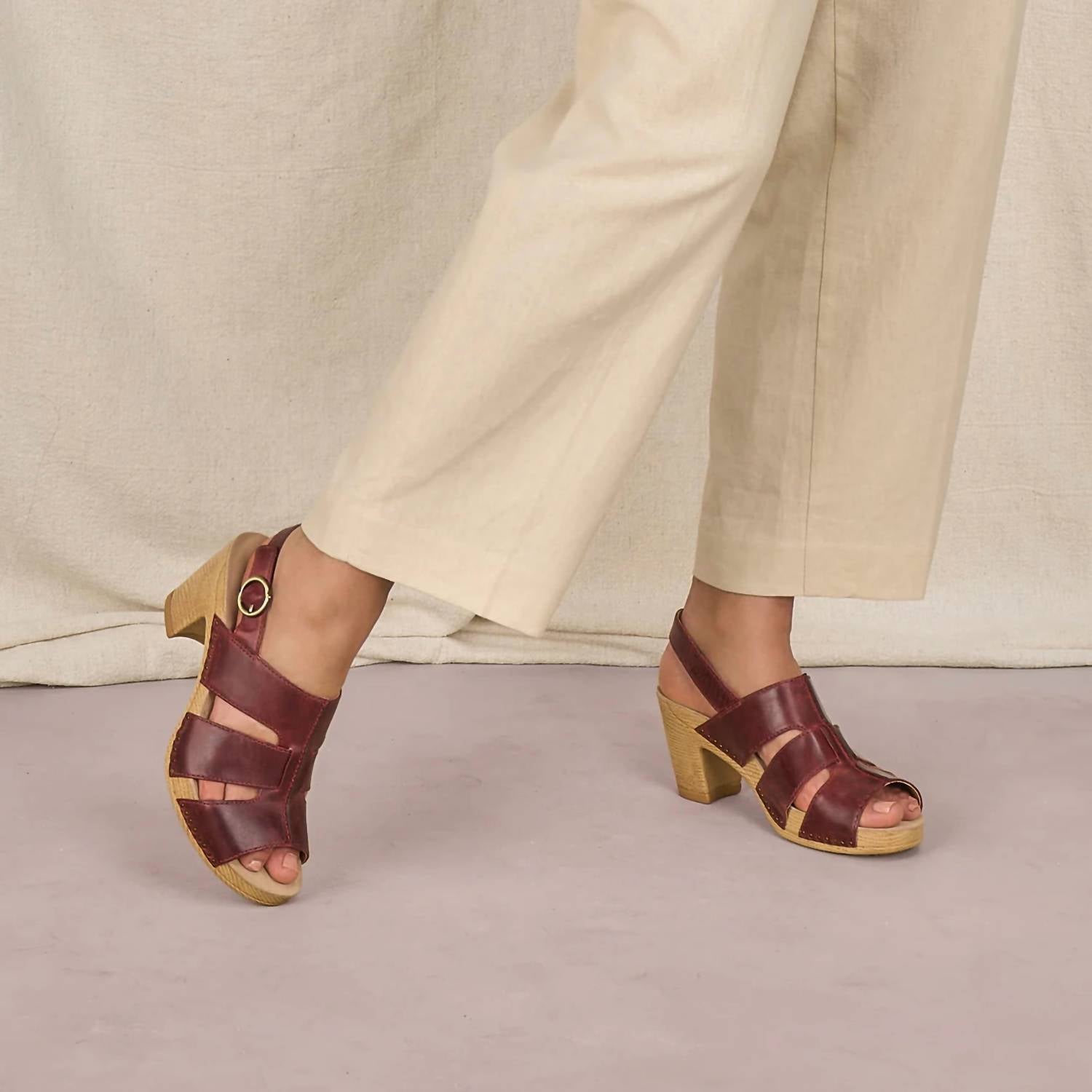 Dansko - Tatiana Peep - toe Sandal - red - sandals - shoes