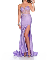 Dave & Johnny - Corset Top Prom Dress - clothing - dresses - patterned