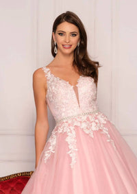 Dave & Johnny - Embroidered Tulle Prom Dress - clothing - dresses - patterned