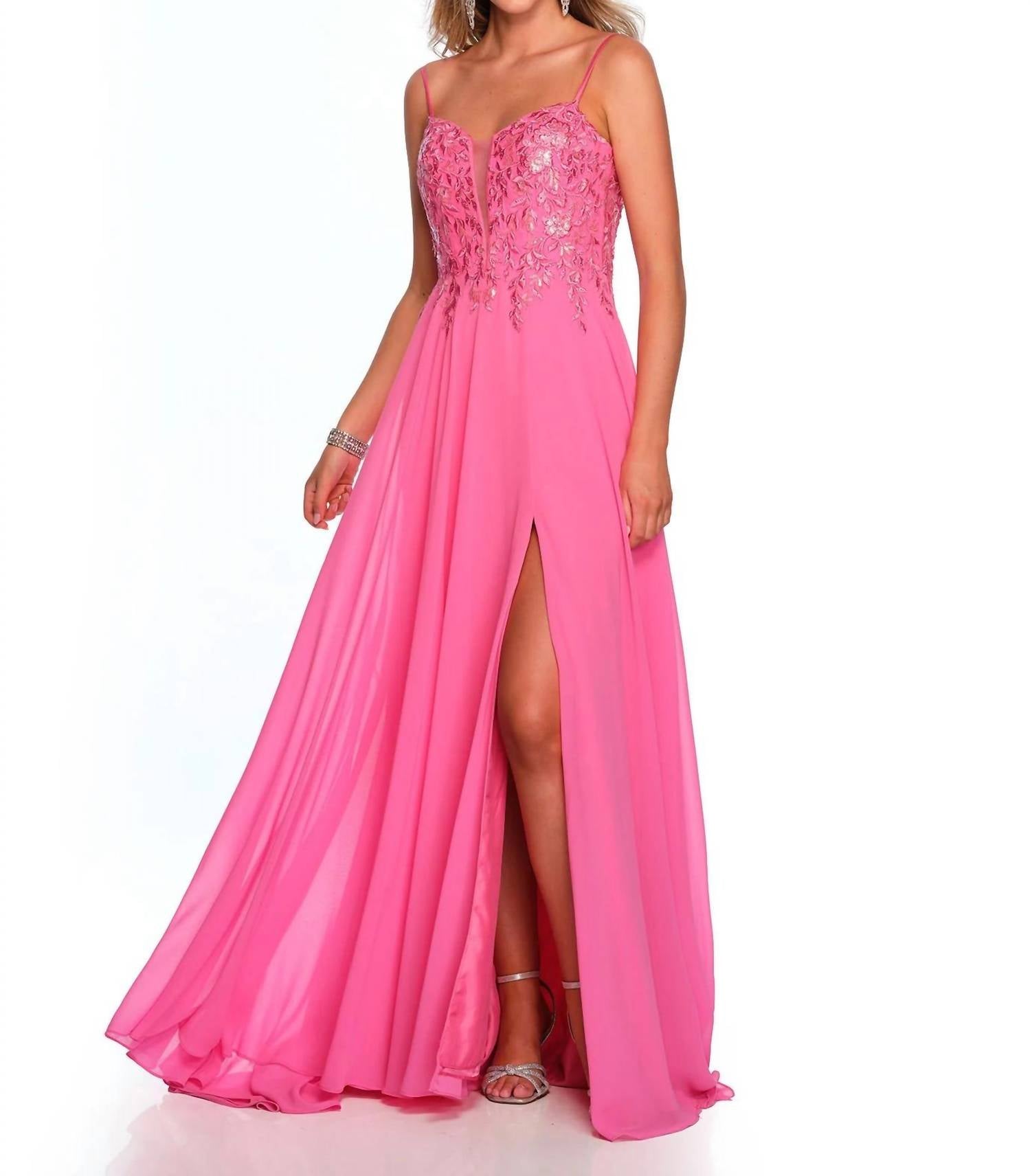 Dave & Johnny - Flowy Skirt Prom Dress - clothing - dresses - patterned