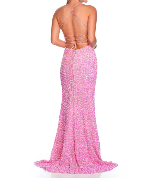 Dave & Johnny - Sequined Prom Gown - clothing - dresses - patterned