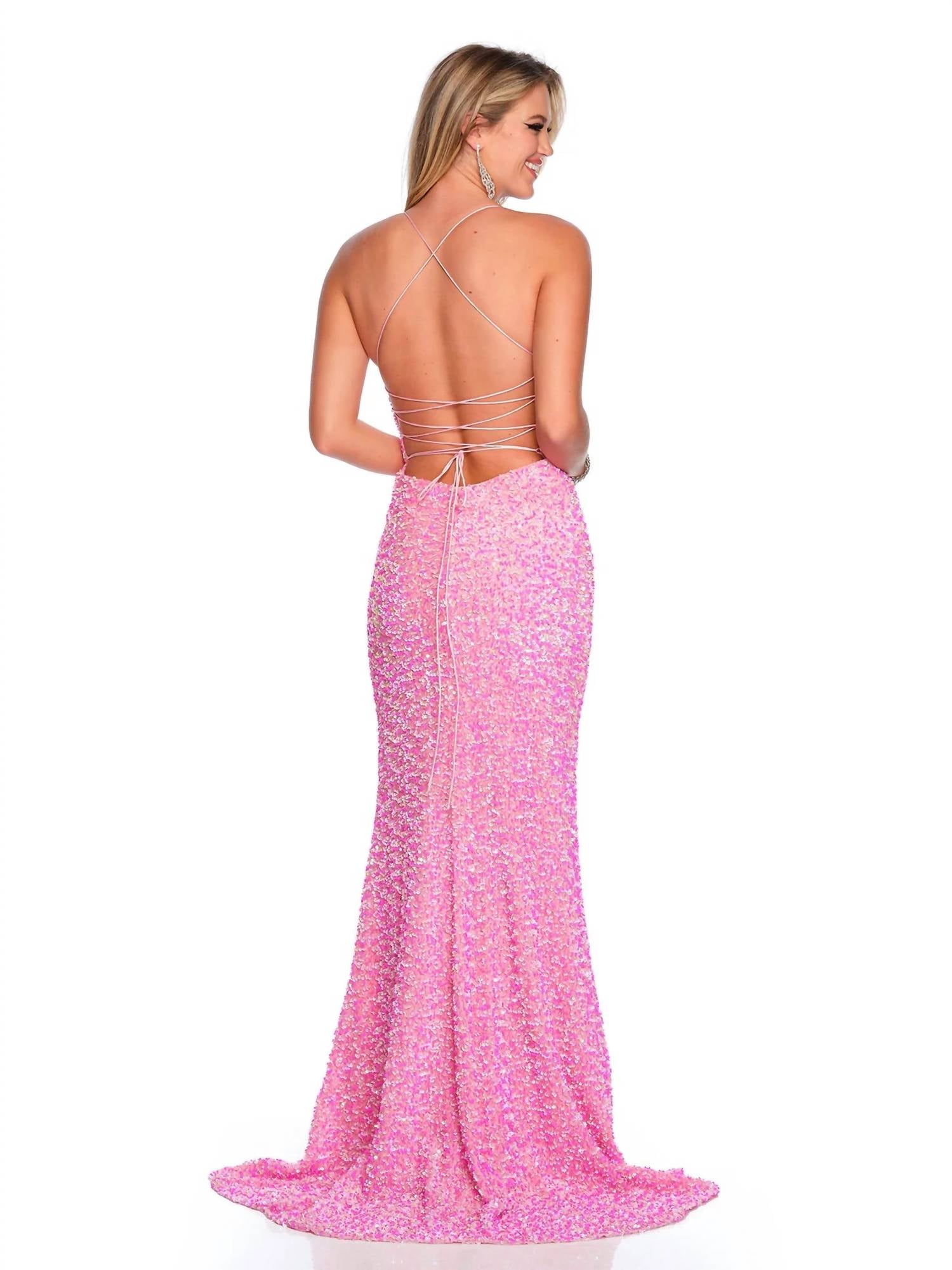 Dave & Johnny - Sequined Prom Gown - clothing - dresses - patterned