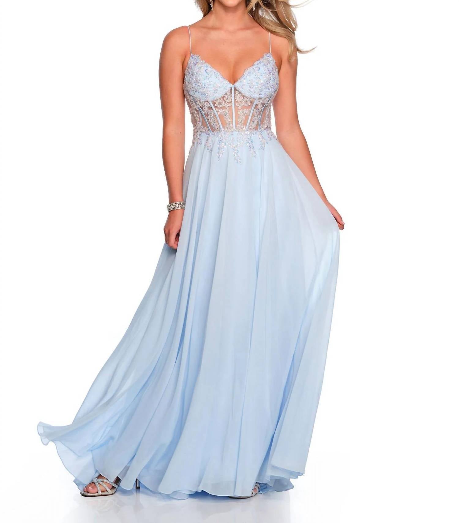 Dave & Johnny - Sexy Formal Prom Dress - blue - clothing - dresses