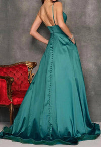 Dave & Johnny - Sleeveless Plain Evening Dress