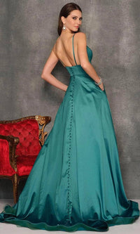 Dave & Johnny - Sleeveless Plain Evening Dress