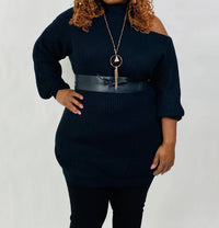 Davi & Dani - Deidra Cold Shoulder Sweater - Plus