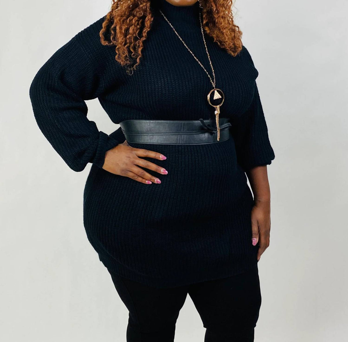Davi & Dani - Deidra Cold Shoulder Sweater - Plus